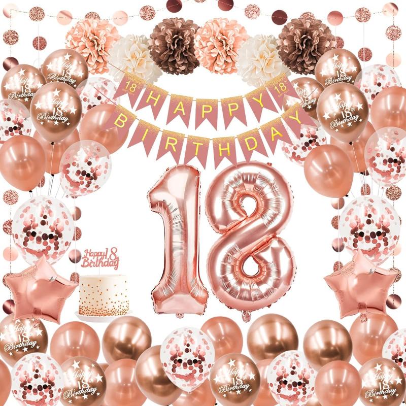 18th Birthday Balloon Kit Rose Gold Bar Mitzvah Party Decorations