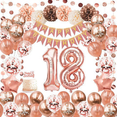 18th Birthday Balloon Kit Rose Gold Bar Mitzvah Party Decorations