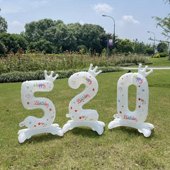 1pc 81 28 Cm Standing Crown Number Aluminum Film