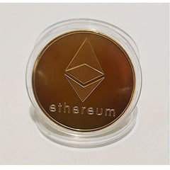 1pc ETH Tabloid Coins Faux Golden Blockchain Digital Currency Bit B Coins Creati