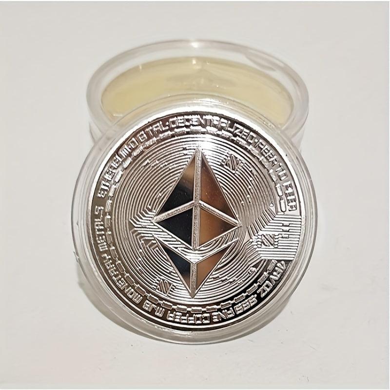 1pc ETH Tabloid Coins Faux Golden Blockchain Digital Currency Bit B Coins Creati