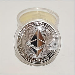 1pc ETH Tabloid Coins Faux Golden Blockchain Digital Currency Bit B Coins Creati