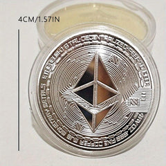1pc ETH Tabloid Coins Faux Golden Blockchain Digital Currency Bit B Coins Creati