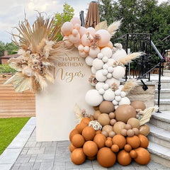 145pc Boho Pastel Balloon Garland Kit Cream Peach Apricot Balloons