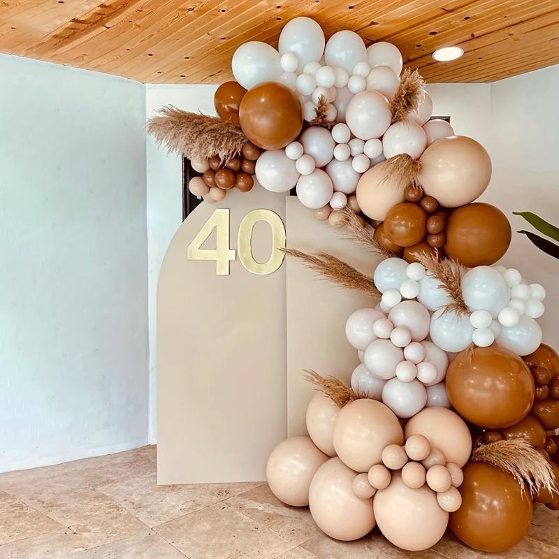 145pc Boho Pastel Balloon Garland Kit Cream Peach Apricot Balloons