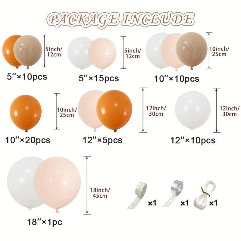 145pc Boho Pastel Balloon Garland Kit Cream Peach Apricot Balloons