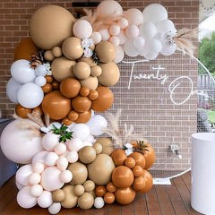 145pc Boho Pastel Balloon Garland Kit Cream Peach Apricot Balloons