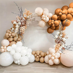 145pc Boho Pastel Balloon Garland Kit Cream Peach Apricot Balloons