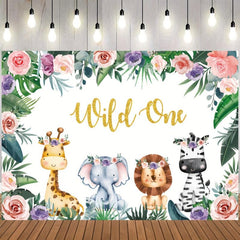 Wild One Backdrop 152 4x91 Jungle Animals 1st Birthday Vinyl Photo Background