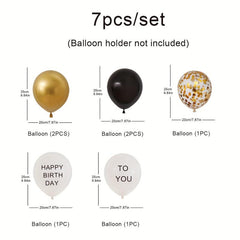 7pcs Birthday Party & Golden Balloon Decor Supplies