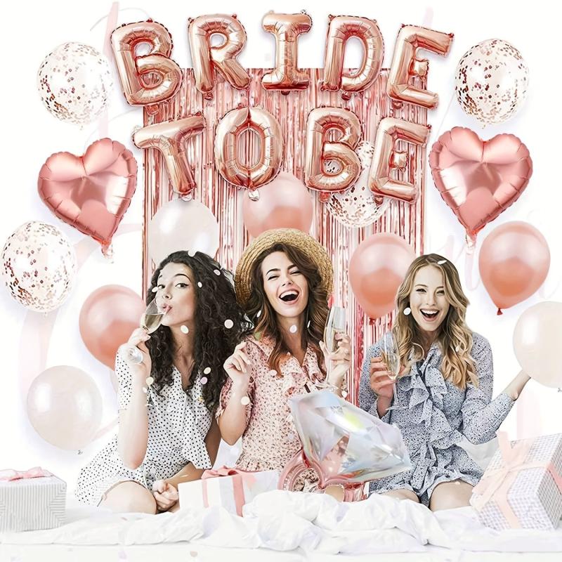 Bride to Be Diamond & Confetti Balloon Kit - Wedding & Bachelorette Party Decor