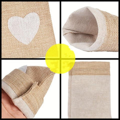 21pcs Love Hemp Drawstring Bag Jewelry Gift Set