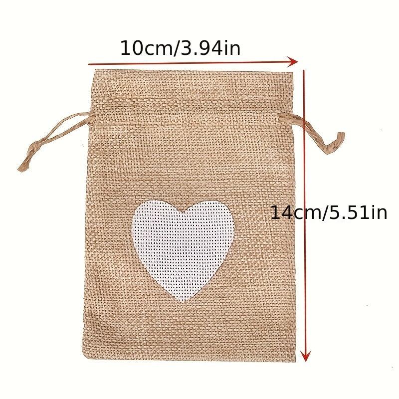 21pcs Love Hemp Drawstring Bag Jewelry Gift Set