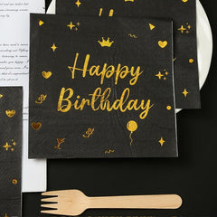 Foil Stamping Crown Year's Party Disposable Napkins Decoration