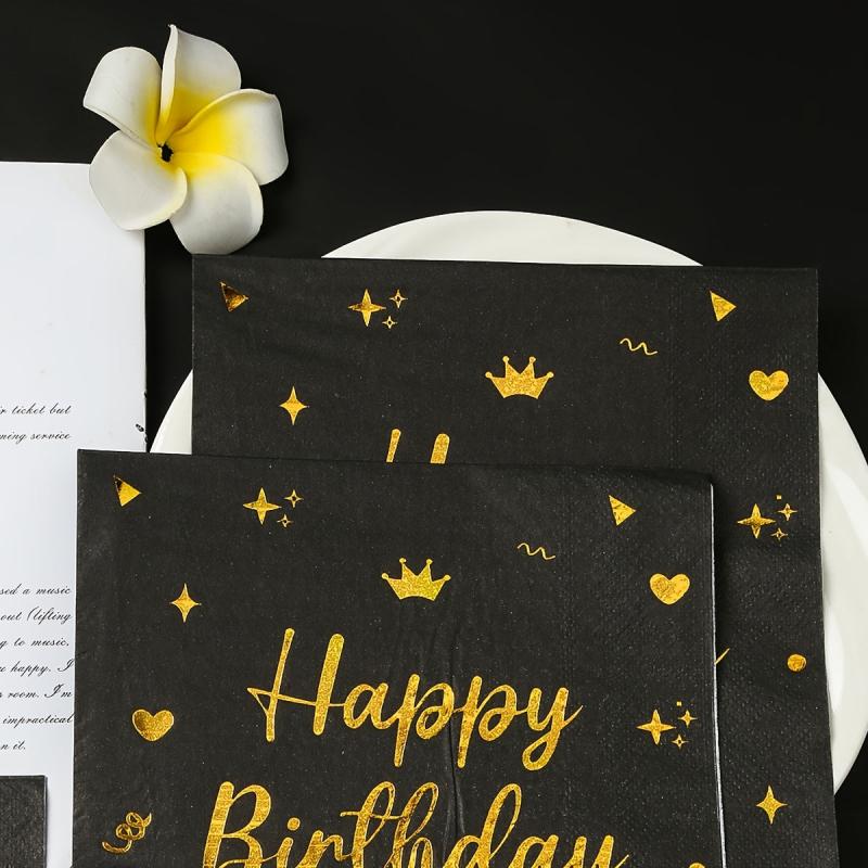 Foil Stamping Crown Year's Party Disposable Napkins Decoration