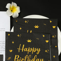 Foil Stamping Crown Year's Party Disposable Napkins Decoration