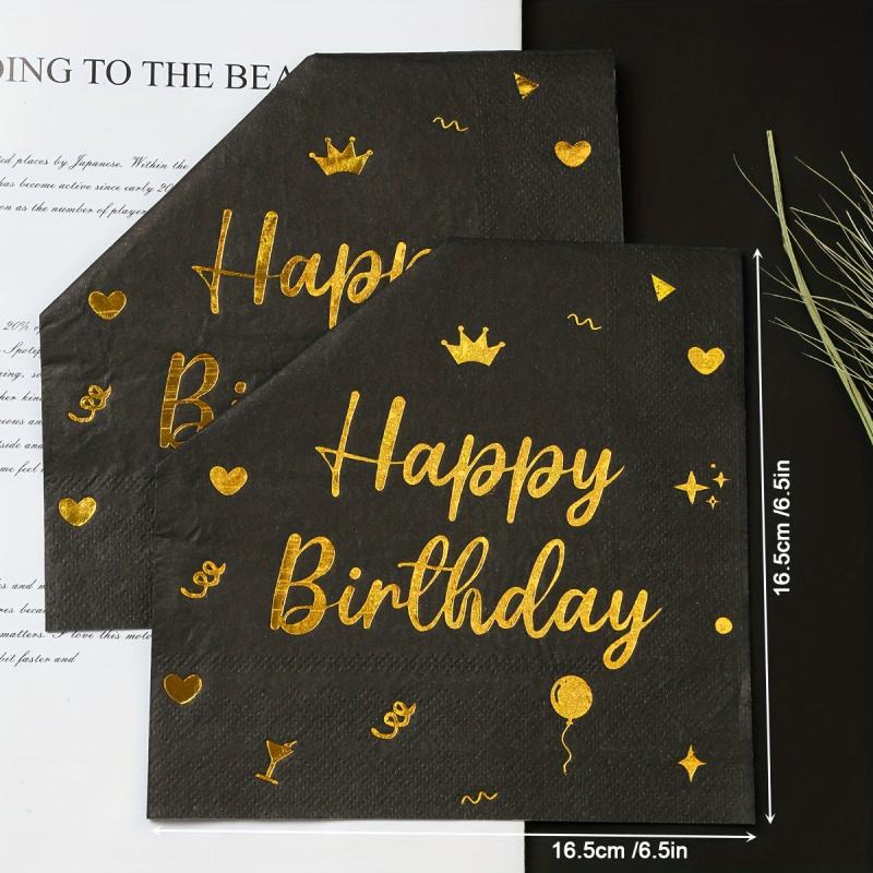 Foil Stamping Crown Year's Party Disposable Napkins Decoration