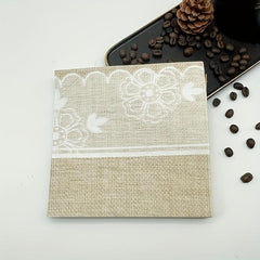 20pcs Linen Print Pattern Disposable Farm Party Napkin Holiday Birthday Paper