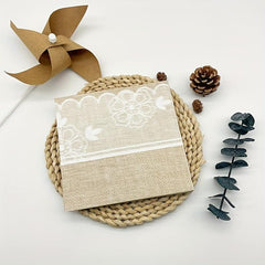 20pcs Linen Print Pattern Disposable Farm Party Napkin Holiday Birthday Paper
