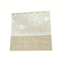20pcs Linen Print Pattern Disposable Farm Party Napkin Holiday Birthday Paper