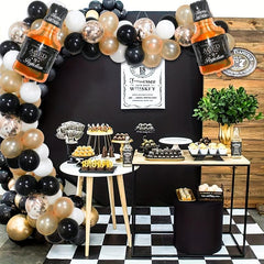 105pcs Whiskey Balloons Garland Kit Confetti Balloons Whiskey Birthday