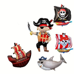 Marine Pirate Shark Aluminum Film Balloon Birthday Decoration