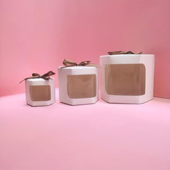 10pcs Transparent Ribbon Folding Paper Box Wedding Candy Packaging Box