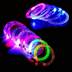 4pcs Luminous Bracelet Wristband Acrylic Luminous Bracelets Bar Decor