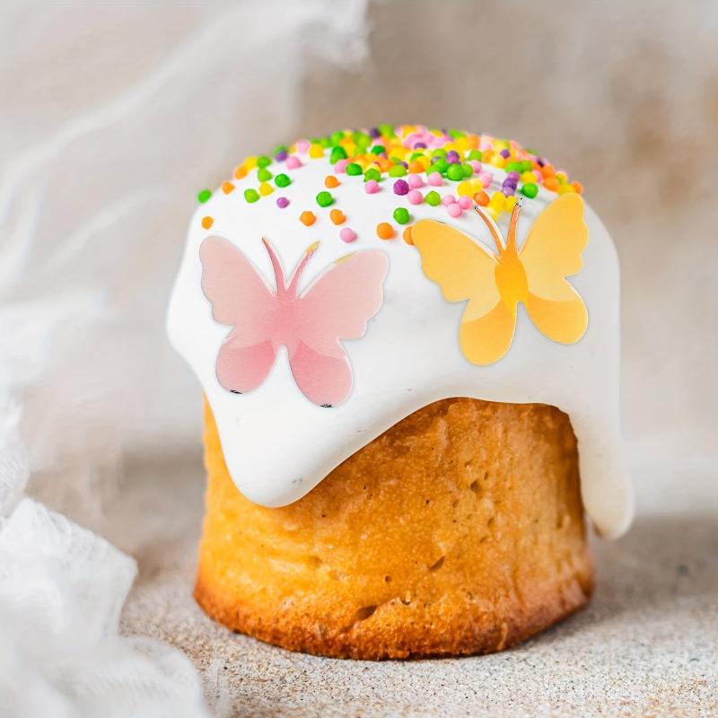 72pcs Edible Multicolor Butterfly Cupcake Toppers Wafer Paper Decorations