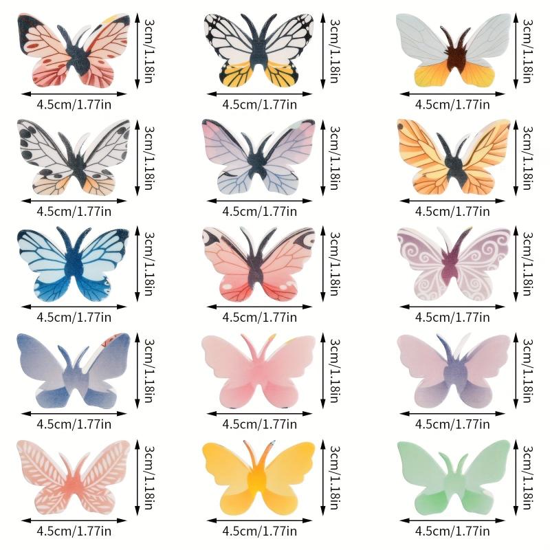 72pcs Edible Multicolor Butterfly Cupcake Toppers Wafer Paper Decorations