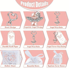 12pcs Angel Keychains Favor Boxes Baby Shower Favors For Boys