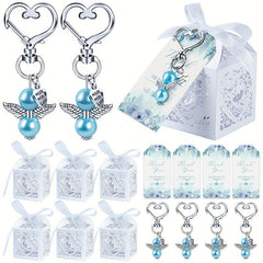 12pcs Angel Keychains Favor Boxes Baby Shower Favors For Boys