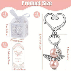 12pcs Angel Keychains Favor Boxes Baby Shower Favors For Boys