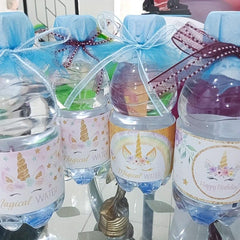 24pcs Unicorn Happy Birthday Bottle Stickers for Baby Shower Unicorn Party Decor