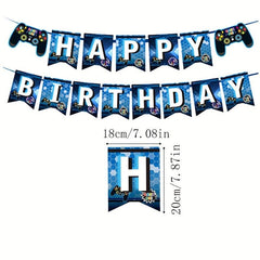 49pcs Gamepad Birthday Party Balloon Set Cake Card Decoration Supplies