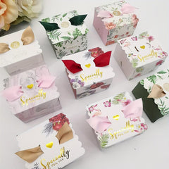 10pcs Bronzing Square Box Candy Packaging Box Party Supplies