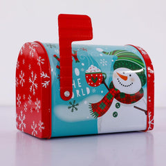 1pc Christmas Metal Rectangular Tins Mini Portable Box Containers