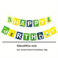 110pcs Green Dinosaur Birthday Party Tableware Set