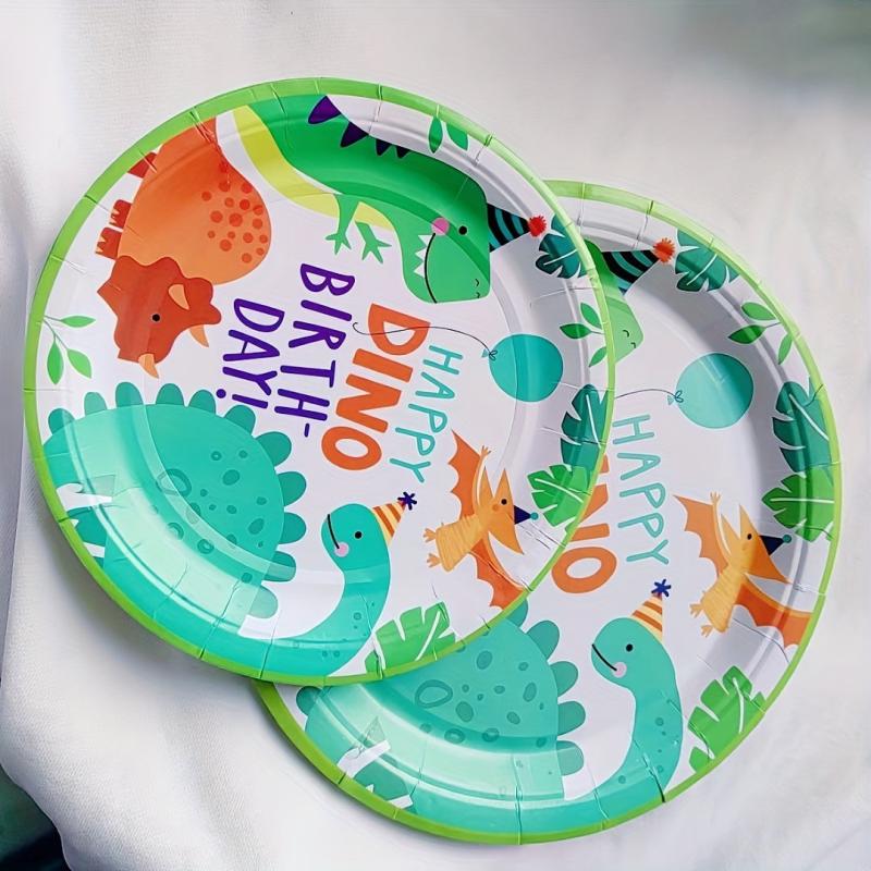 110pcs Green Dinosaur Birthday Party Tableware Set