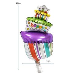 Large Cake Shape Aluminum Balloon Birthday Party Decoration