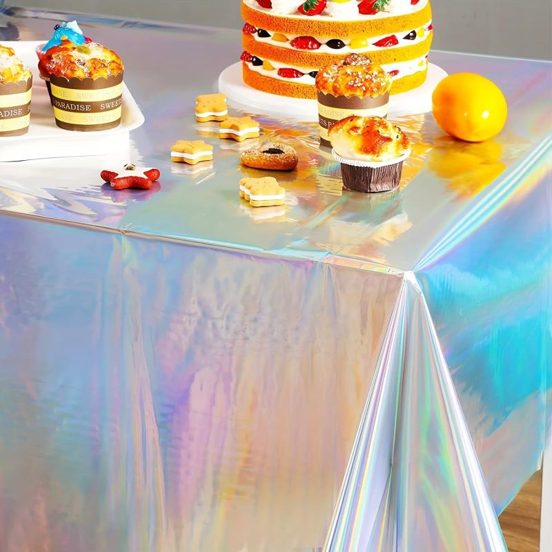 Plastic Laser Holographic Foil Tablecloth 137x274cm