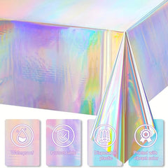 Plastic Laser Holographic Foil Tablecloth 137x274cm