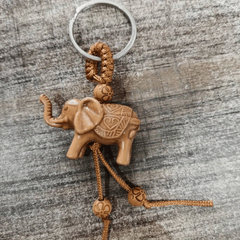 2pcs Elephant and Horse Wooden Keychain Gift Set