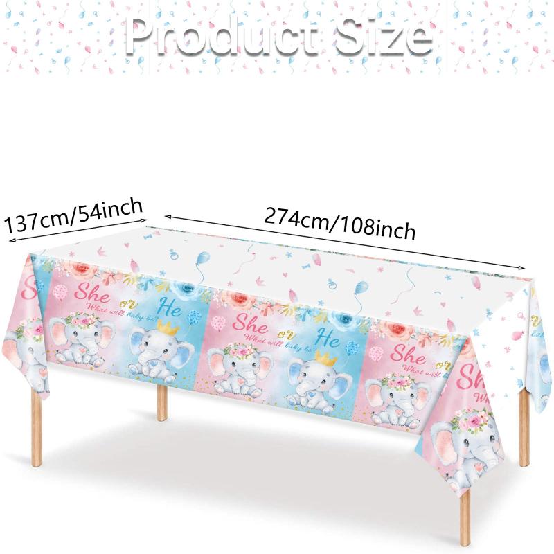 Gender Reveal Baby Baptism Elephant Theme Birthday Yard Party Supplies