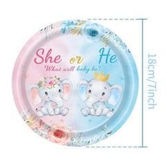 Gender Reveal Baby Baptism Elephant Theme Birthday Yard Party Supplies