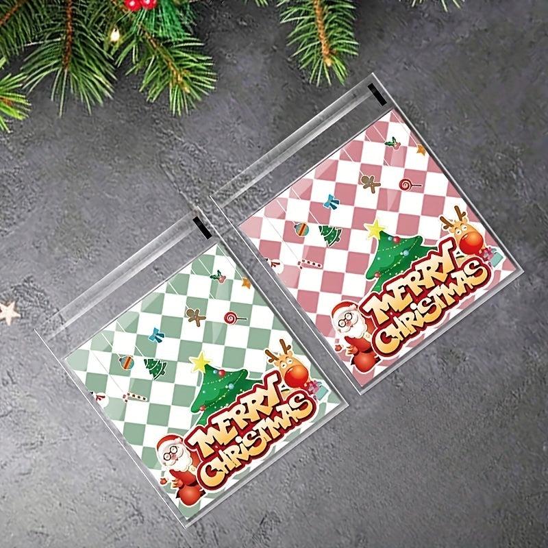 10pcs Christmas Santa Claus Tree Snowflake Crispy Candy Sticky Bag