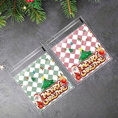 10pcs Christmas Santa Claus Tree Snowflake Crispy Candy Sticky Bag