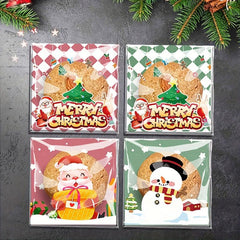 10pcs Christmas Santa Claus Tree Snowflake Crispy Candy Sticky Bag