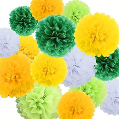 15pcs Colorful Paper Balls Party Decoration Hanging Pom Poms 25 4 30 48 35 56 Cm