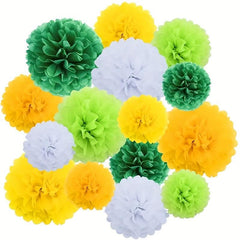 15pcs Colorful Paper Balls Party Decoration Hanging Pom Poms 25 4 30 48 35 56 Cm